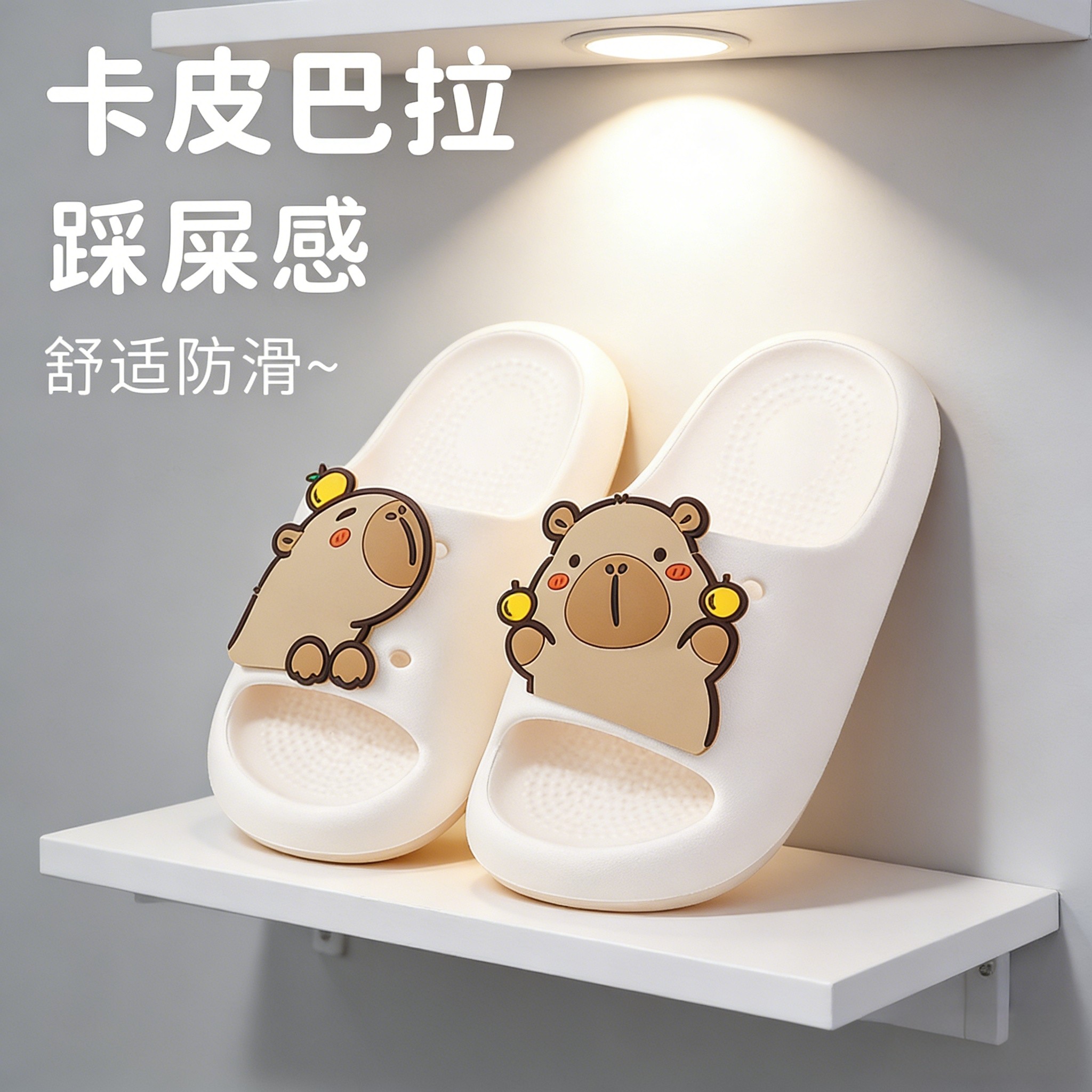 卡皮巴拉儿童拖鞋女童男童女孩防滑卡通可爱夏季洗澡亲子居家凉拖,童鞋/婴儿鞋/亲子鞋,儿童凉拖鞋,淘宝优惠券,粉丝福利购,淘宝优惠卷