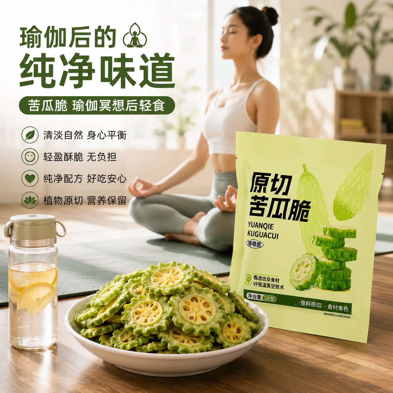 苦瓜脆蔬菜干瑜伽轻食即食素食无糖精苦瓜解馋膳食纤维无蔗糖零食