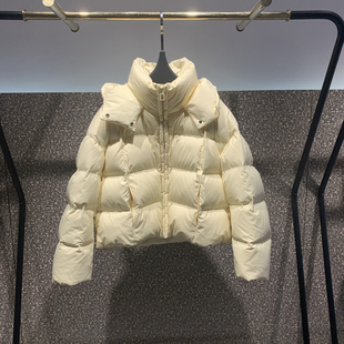 鹅黄色立领连帽小个子短款羽绒服女 2024冬新款洋气减龄显白外套