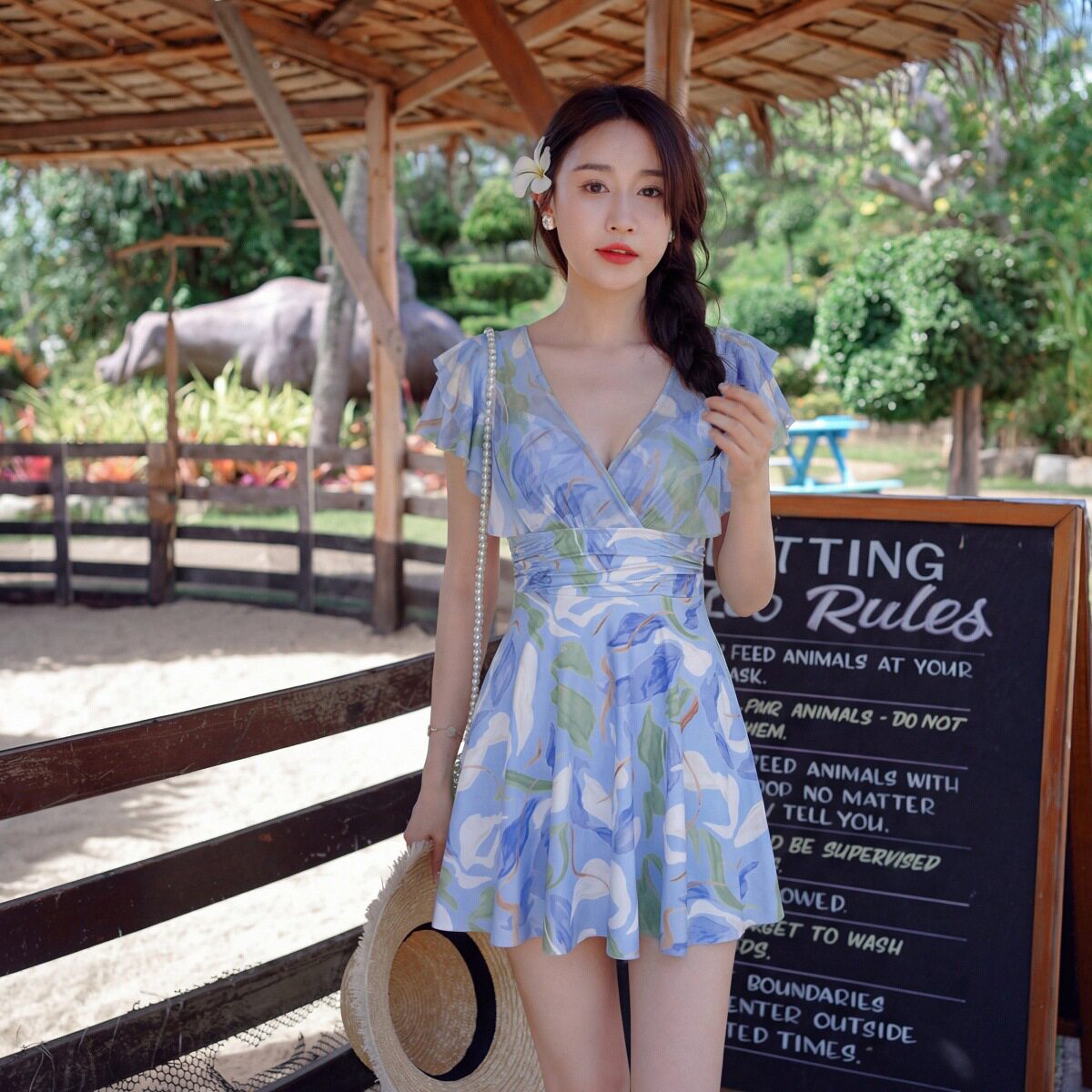 2026新款钢托聚拢保守平角裤裙式连体泳衣女士加大码沙滩温泉泳装