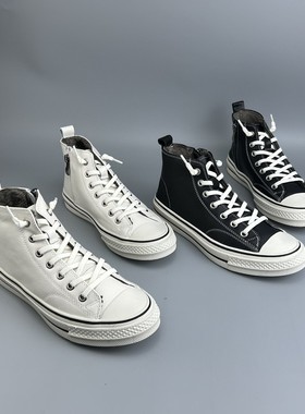 D家16年老店 秋冬款加绒高帮板鞋 学院风真皮高帮鞋休闲鞋  A139