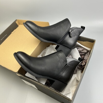 真皮素面女短靴通勤女皮靴好搭