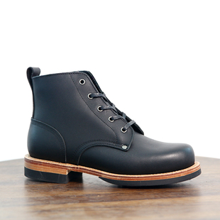 3516正品皮底高帮休闲皮鞋87舰艇靴真皮马丁靴手工固特异头层牛皮