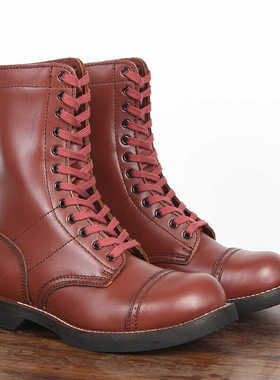 101空降师美军二战伞兵靴红棕色复刻科克伦跳伞靴M1942长筒伞靴男