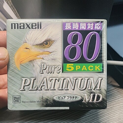 5个套装鹰头版80分钟Maxell 万盛MD碟空白盘 万胜 麦克赛尔膜微破