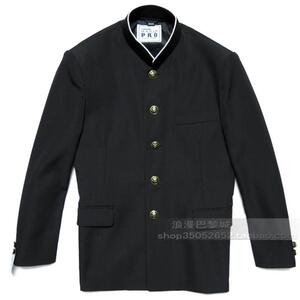 全新日本校服 铜扣白领边 黑色立领中山装学生服校服 DK制服诘襟