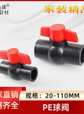 PE水管阀门开关闸阀2025 32 40 50 63焊接阀门4分6分1寸2球阀水阀