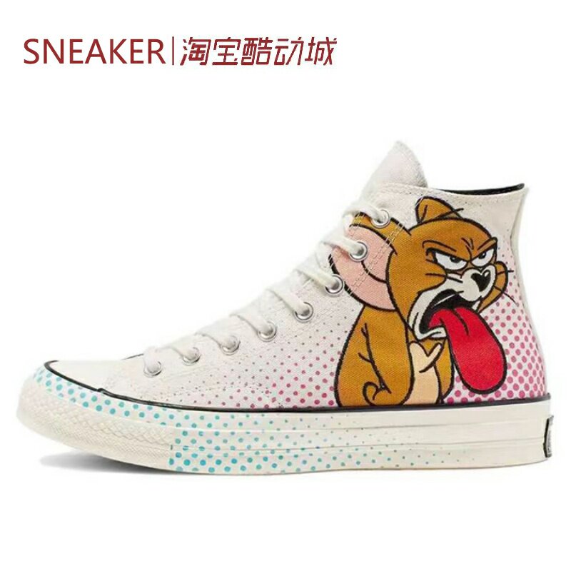 Converse帆布鞋米白纯黑樱花粉