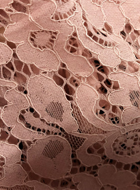 重磅粉色蕾丝花边提花面料披肩吊带连衣裙婚纱晚礼服DIY时装布料