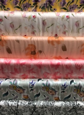 中国风20姆米复古提花真丝缎面桑蚕丝舒适丝滑旗袍衬衫连衣裙布料