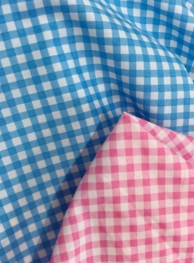 夏凉格子高支棉全棉面料靓丽细腻柔软舒适连衣裙装衬衫时装布料