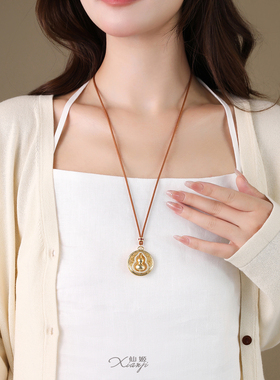 葫芦长款吊坠大气毛衣链项链