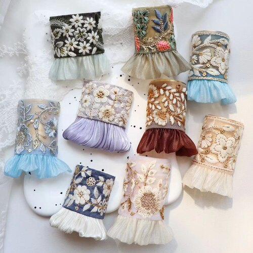 孤独少女 小裙摆印度刺绣发插发饰发夹ins风日系发绳森系新款