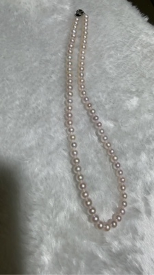 天然珍珠项链6-7mm女款轻奢小众锁骨链颈樱花粉色