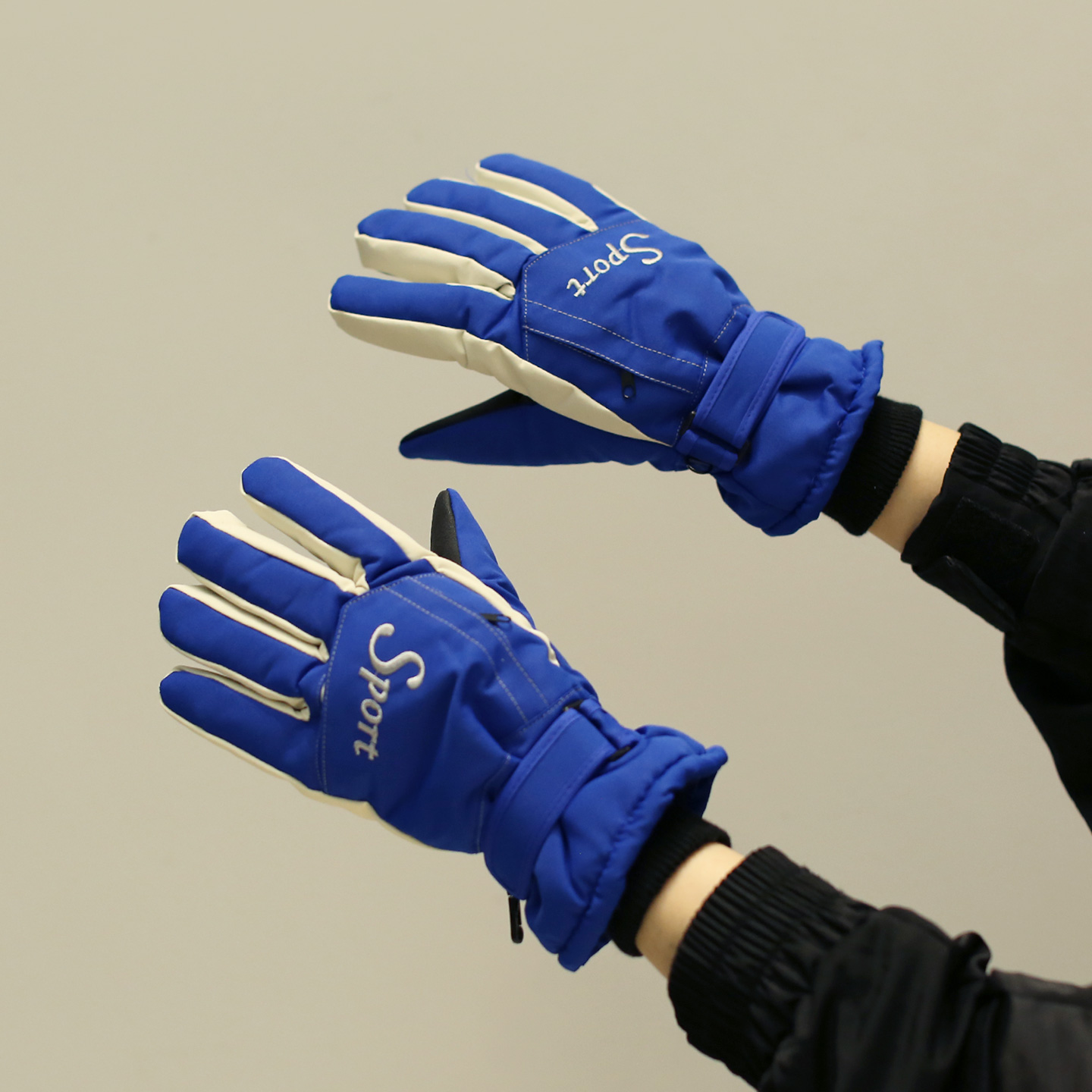 滑雪防水防滑保暖手套带实用口袋