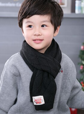 韩版秋冬保暖男童小孩潮毛线围巾