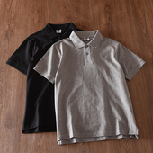 全棉双珠地网眼 polo衫 夏季 吸汗透气纯色翻领短袖 男士 外贸日单