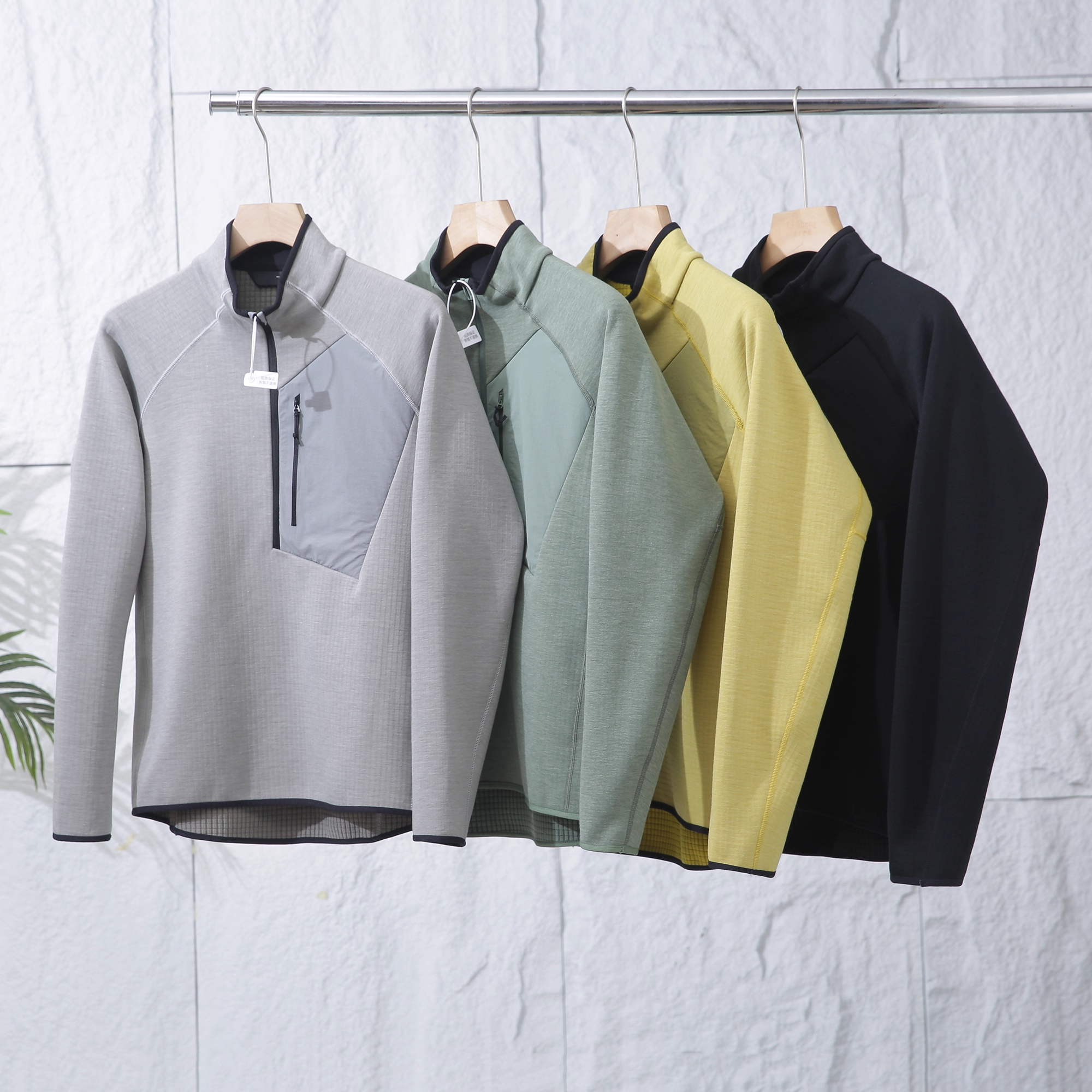 男女同款套头半拉链抓绒衣卫衣