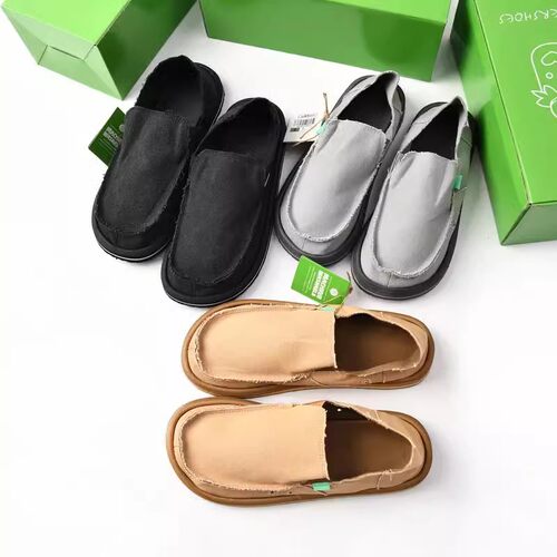 男懒人一脚蹬复合大底套脚渔夫鞋