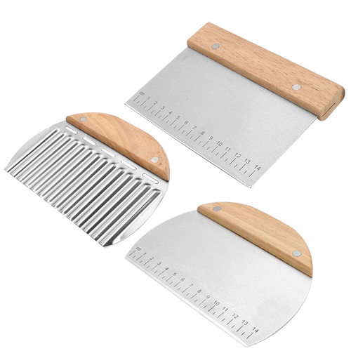 不锈钢刮刀烘焙刮板面团切刀家用厨房切面刀刮片木柄切面专用刀KK