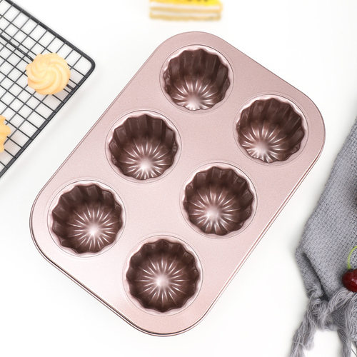 不粘可露丽模具Canneles甜点蛋糕模具卡娜蕾单杯/4连/6连可丽露