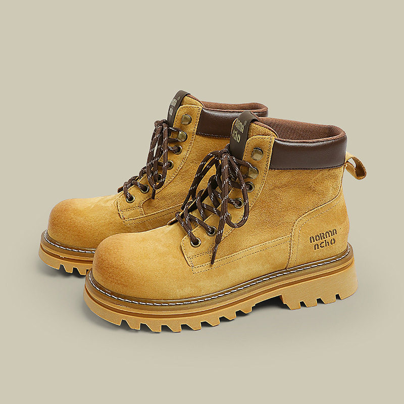 马丁靴女2025新款防滑厚底大黄靴真皮百搭英伦风学生工装复古