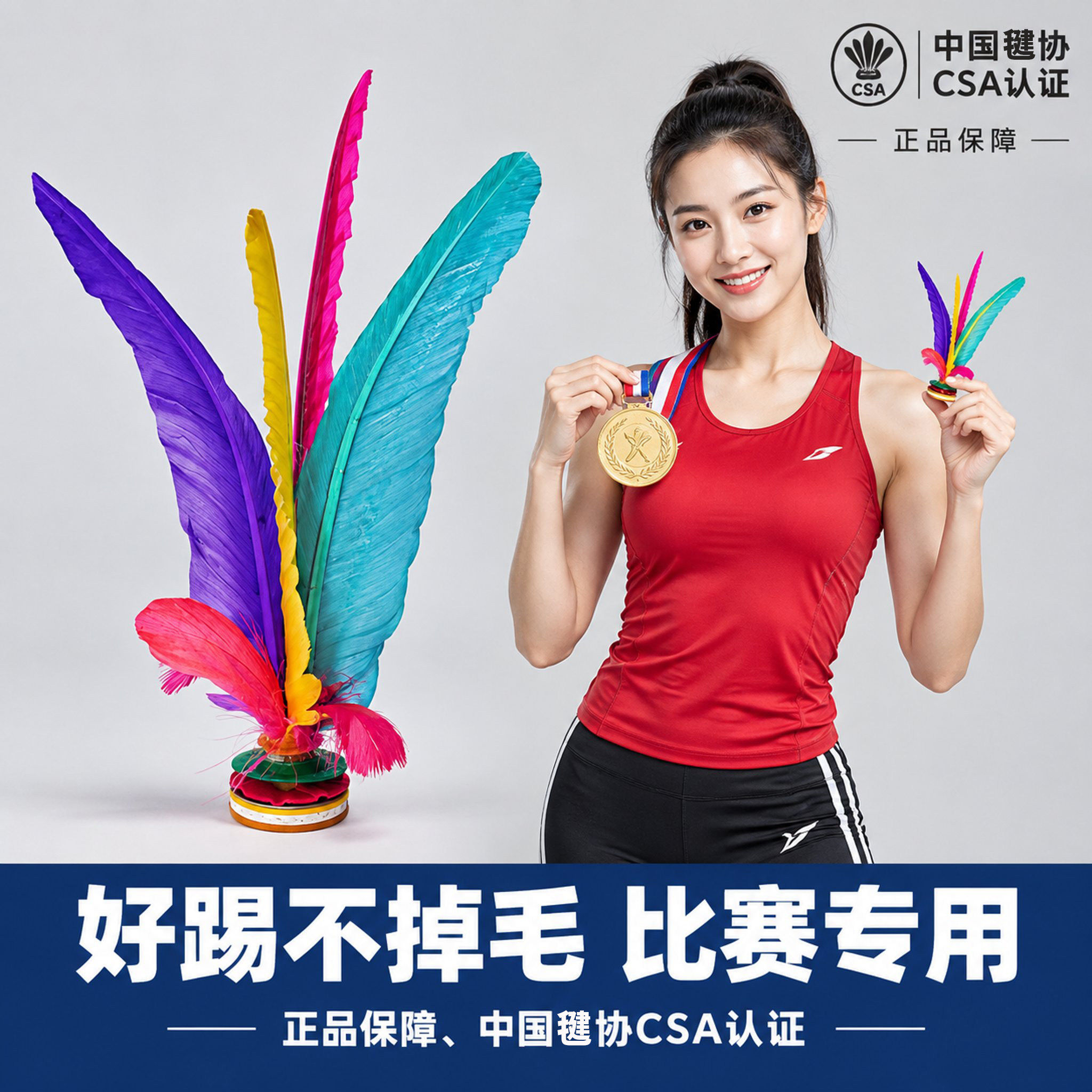 小学专用运动专用鹅毛毽子耐踢比赛专用大白毽子毽球成人腱子儿童