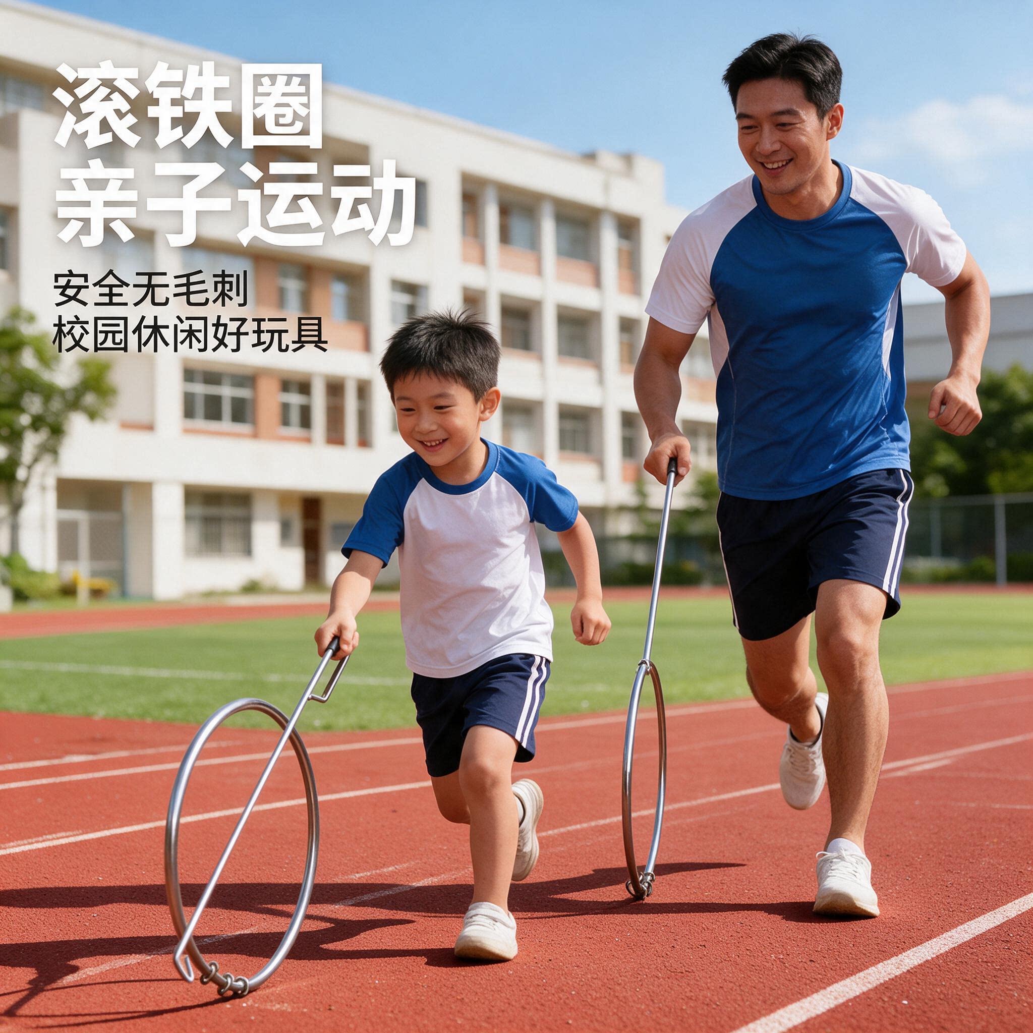 铁环滚铁圈儿童小学生老式童玩加粗滚铁环成人幼儿园推铁环具