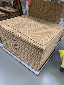 上海宜家IKEA新品正品代购 瓦格雷科门垫椰壳脚垫60*90厘米地垫
