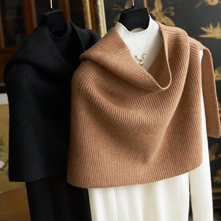 美搭小物高领侧开叉羊绒针织披肩女秋冬季保暖外搭羊毛围脖小斗篷,服饰配件/皮带/帽子/围巾,围巾/丝巾/披肩,淘宝优惠券,粉丝福利购,淘宝优惠卷
