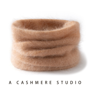 长毛拉绒100%纯山羊绒脖套柔软秋冬保暖抗寒护颈围脖围巾男女通用