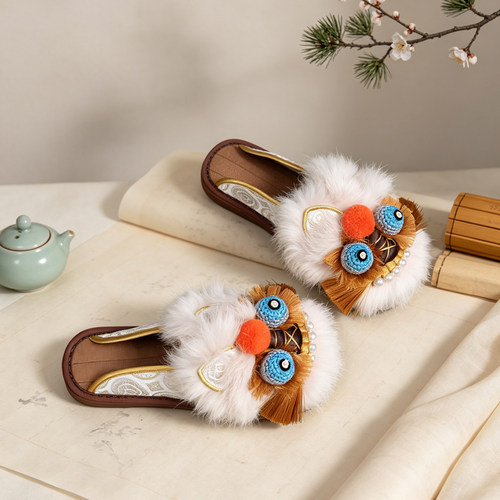 千层底『云水瑶』非遗手工虎头鞋女成人北京布鞋手工布底女鞋米白