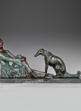 鸿鑫雕塑黄铜欧式客厅工艺品摆件