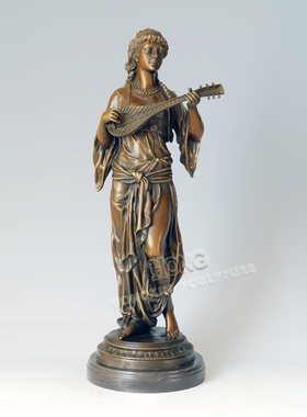 鸿鑫雕塑黄铜欧式人物装饰品摆件