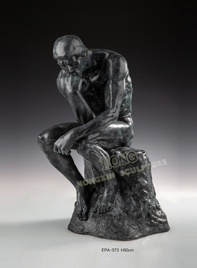 思考者摆件鸿鑫雕塑黄铜欧式人物