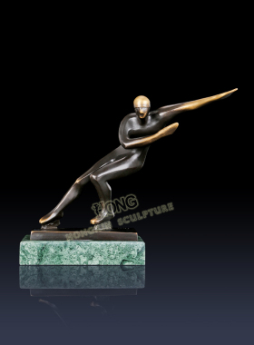 鸿鑫雕塑铜抽象人物速滑运动摆件