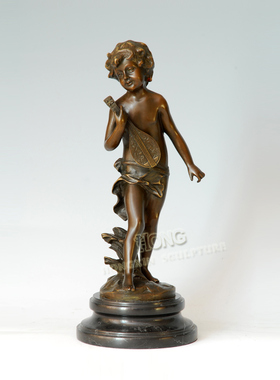 鸿鑫雕塑黄铜欧式人物装饰品摆件