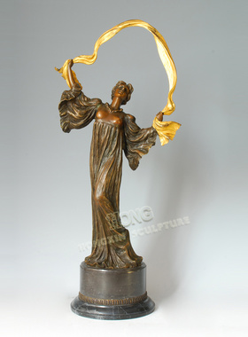 鸿鑫雕塑黄铜欧式客厅工艺品摆件