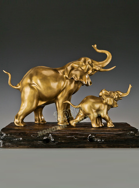 铜雕塑大象JD058061动物工艺装饰品酒店客厅书房玄关家居桌面摆件