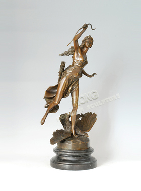 鸿鑫雕塑黄铜欧式人物装饰品摆件