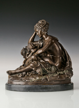 鸿鑫雕塑黄铜欧式人物装饰品摆件