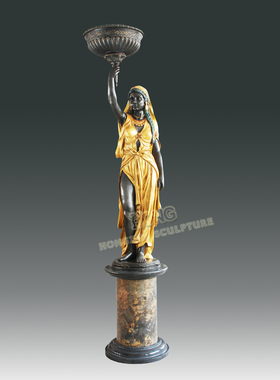 少女欧式风人物门厅户外落地摆件