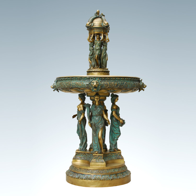 铜雕塑四季喷泉ls041欧式人物园林公园花园门庭酒店大型户外包邮