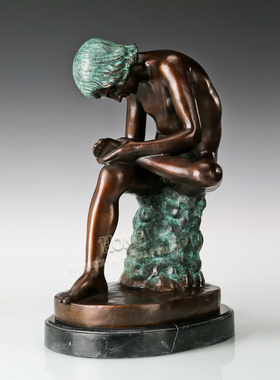 鸿鑫雕塑黄铜欧式人物工艺品摆件