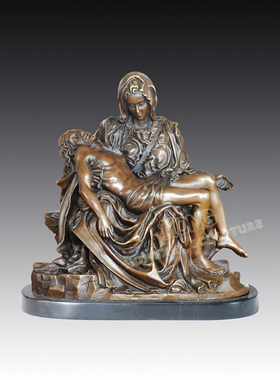 铜雕塑胜母与YE酥EPA060欧式人物工艺品酒店客厅书房家居桌面摆件