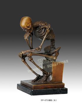 思想者书房摆件鸿鑫雕塑黄铜欧式