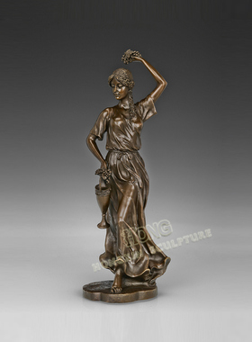 鸿鑫雕塑黄铜欧式人物工艺品摆件