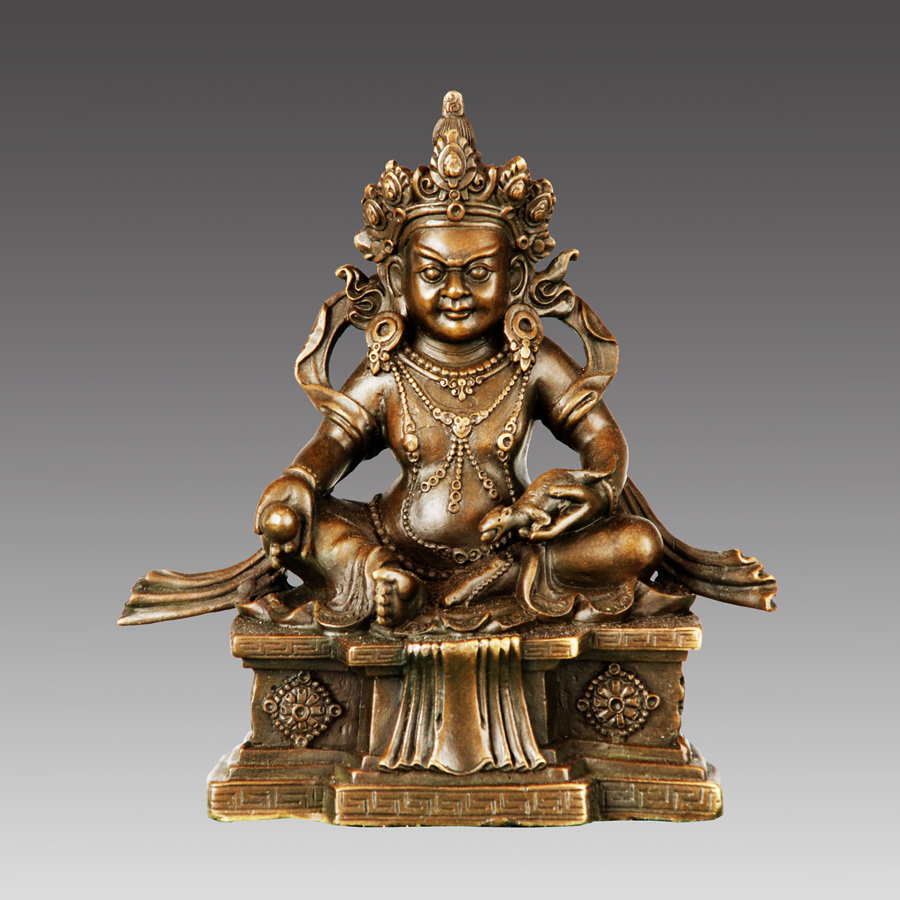 铜雕塑黄财神FX066中式工艺饰品客厅书房办公室玄关家居桌面摆件