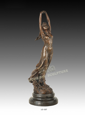 春姑娘摆件鸿鑫雕塑黄铜新中式