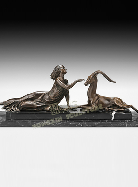 工艺品摆件鸿鑫雕塑黄铜欧式人物